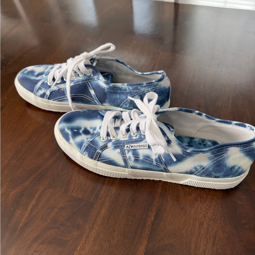 Superga Indigo Tie-Dye Canvas Sneakers